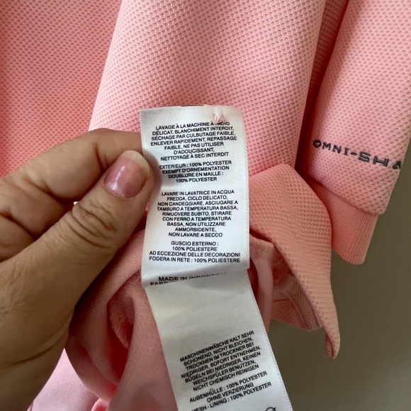 COLUMBIA Peach UPF 40 Polo Standard Fit Shirt Omni Shade PFG Golf, Size XL - Picture 11 of 14